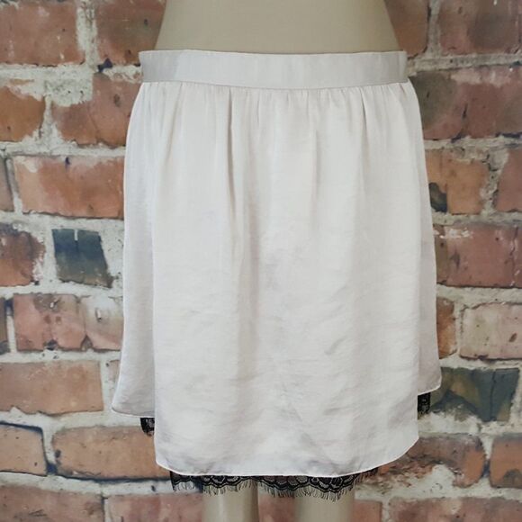 tommy Hilfiger Champagne satin skirt lace 6 NEW - Picture 2 of 6